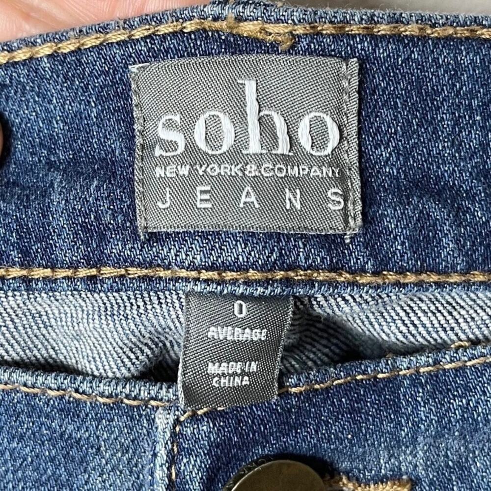 Soho New York & Co Women's Bermuda Jean Shorts 0 Distressed Cut Off Cuffed 10" - Picture 6 of 9